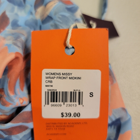 Freely Women's Wild Flower Wrap Front Swim Midkini Size S - Picture 3 of 5